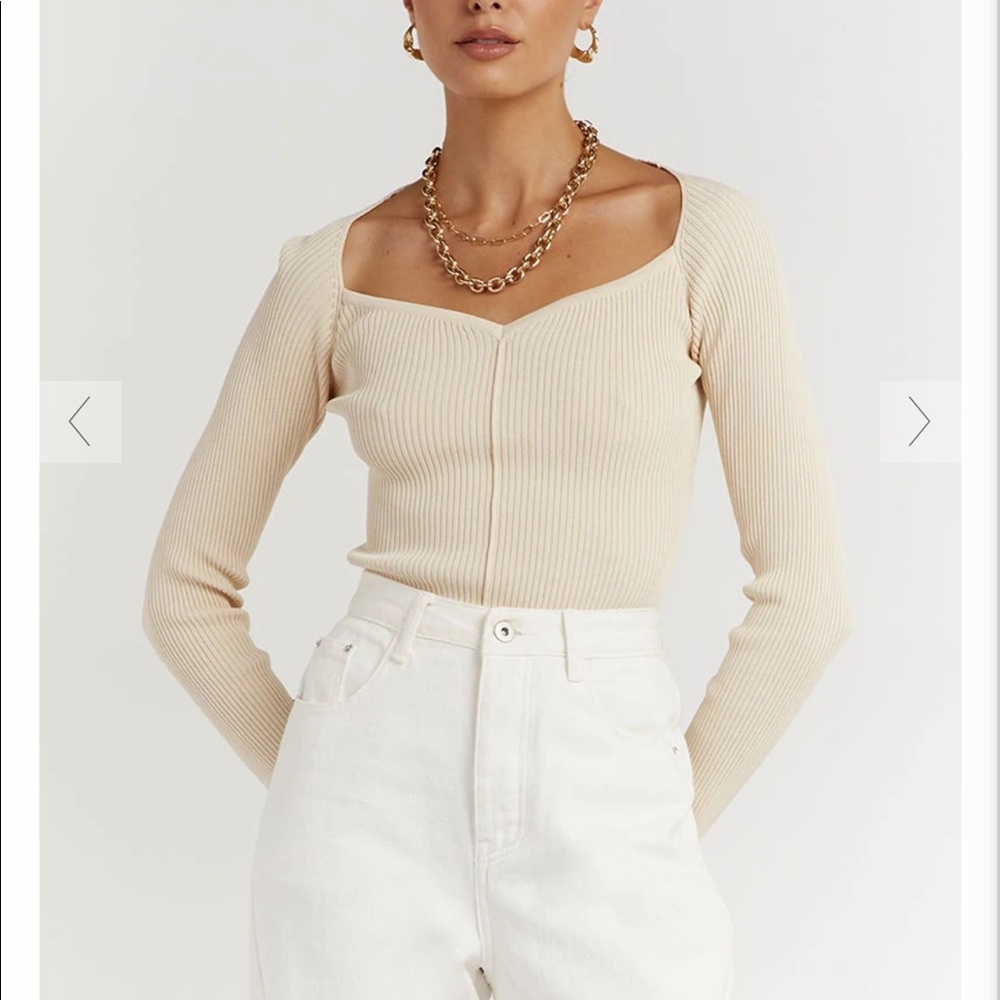 Cream DISSH Sweetheart Knit
